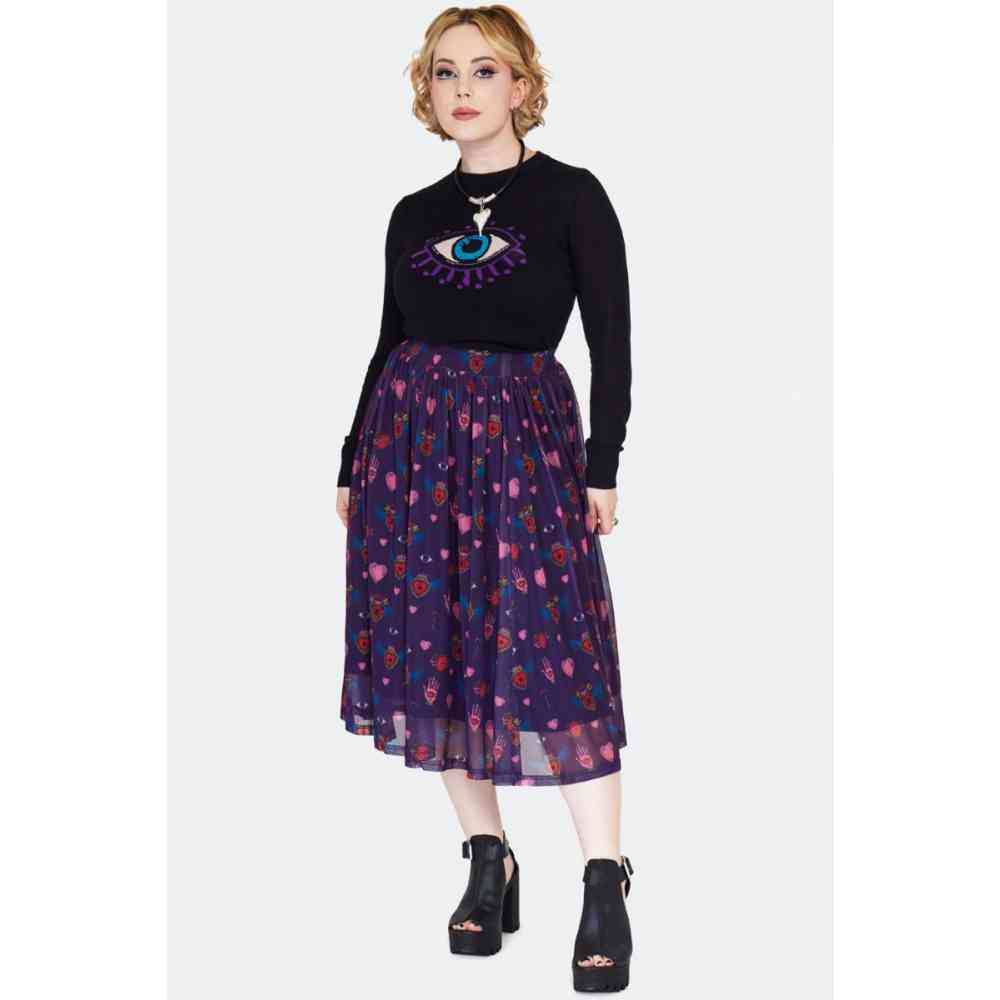 Jawbreaker - Alchemy Hearts Midi Long skirt - Purple